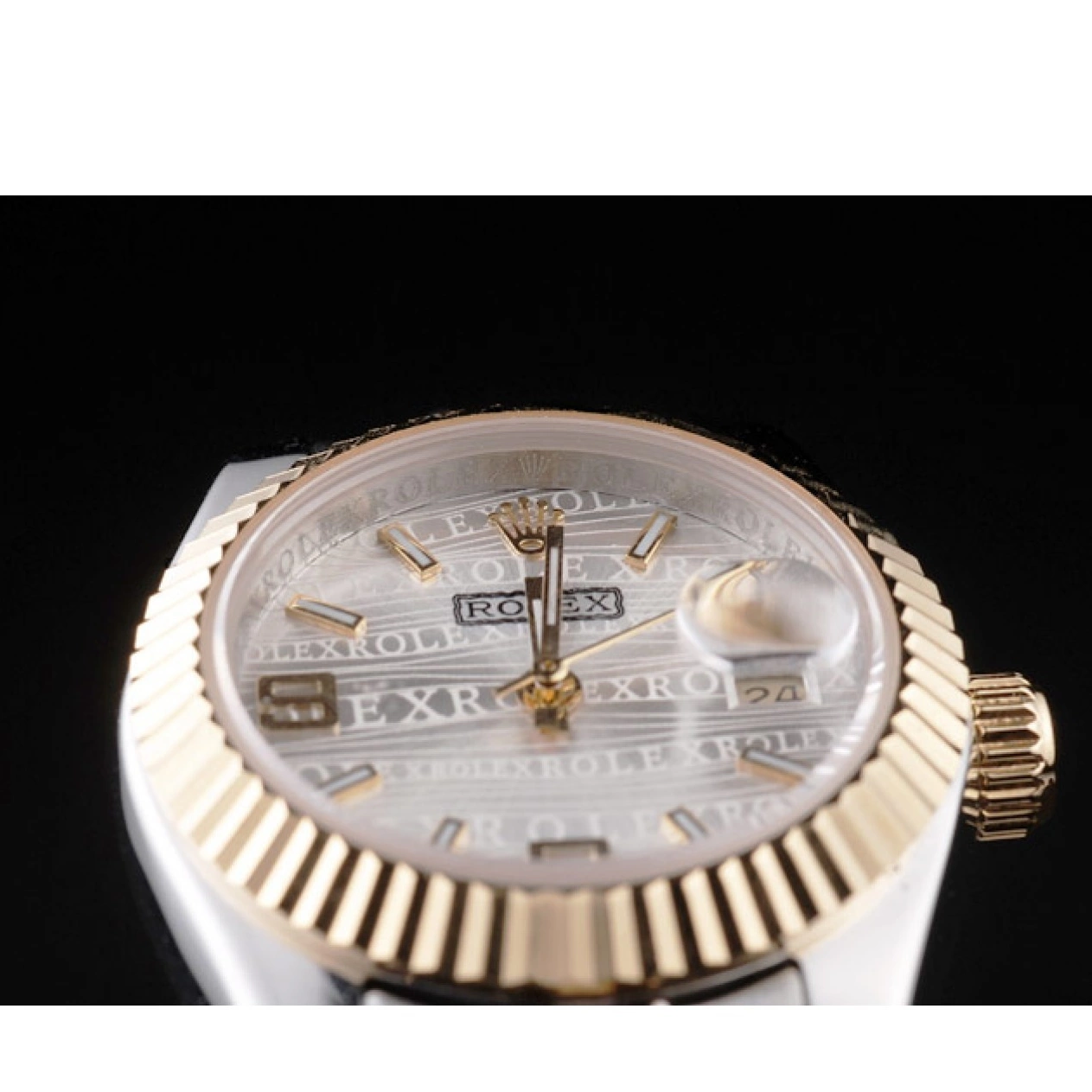 Aaa replica watch Yellow Datejust Plated Two 98079 Steel Rolex Tone Stainless Gold 0708